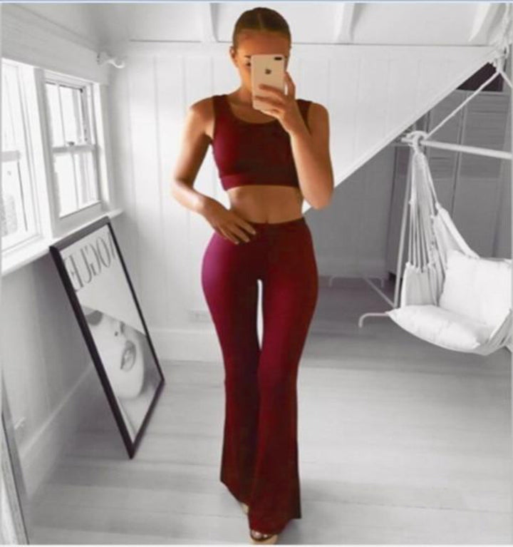 W&W Mode | Schlichte Hohe Taille Schlagweite Schlanke Lange Lockere Hose
