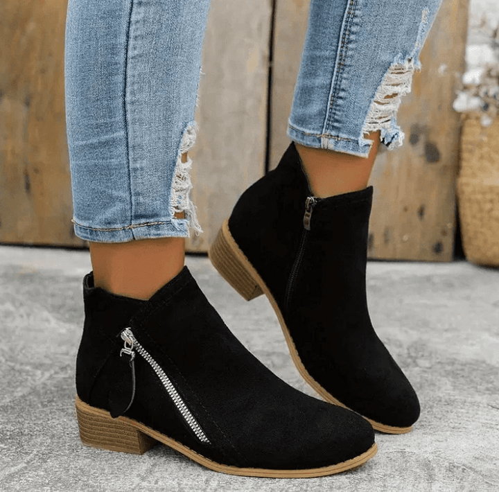 W&W Mode | Klassische Stiefeletten Mit Blockabsatz Stiefel Damenschuhe