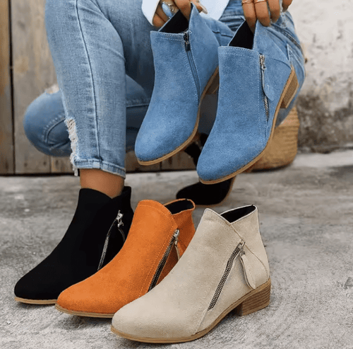 W&W Mode | Klassische Stiefeletten Mit Blockabsatz Stiefel Damenschuhe