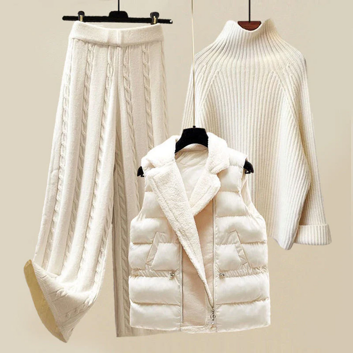 W&W Mode | Bequemes Gemütliches 3-teiliges Strickset
