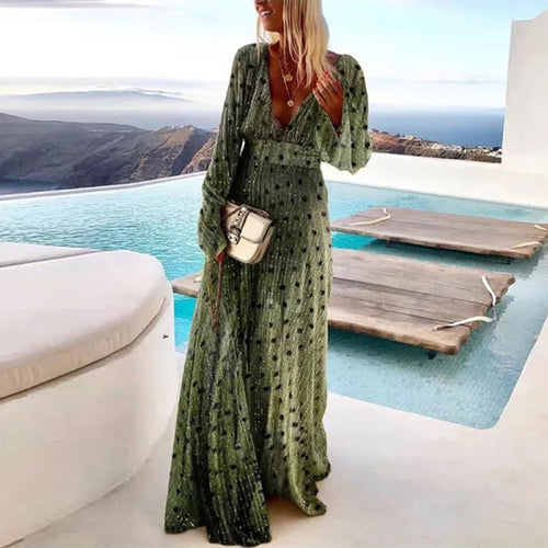 W&W Mode | Elegantes Langes Kleid mit Punkteprint