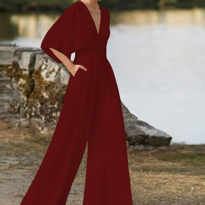 W&W Mode | Jumpsuit mit weitem Ausschnitt für Frauen