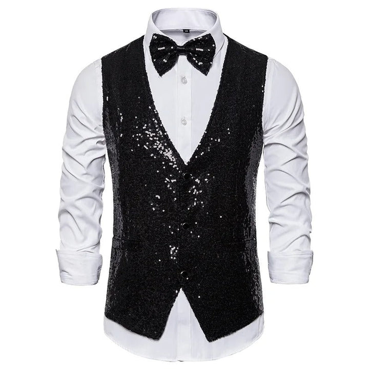 W&W Mode | Party Glitter Herren Weste Für Die Feiertage