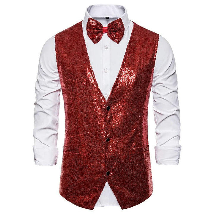 W&W Mode | Party Glitter Herren Weste Für Die Feiertage