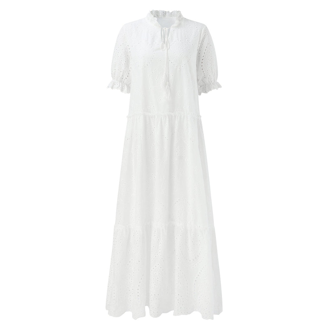 W&W Mode | Weiß Plus-Size Rüschenkleid
