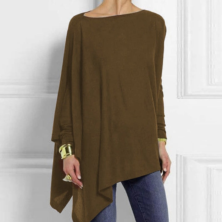 W&W Mode | Bequem Herbst O-Ausschnitt Langarm Top für Frauen