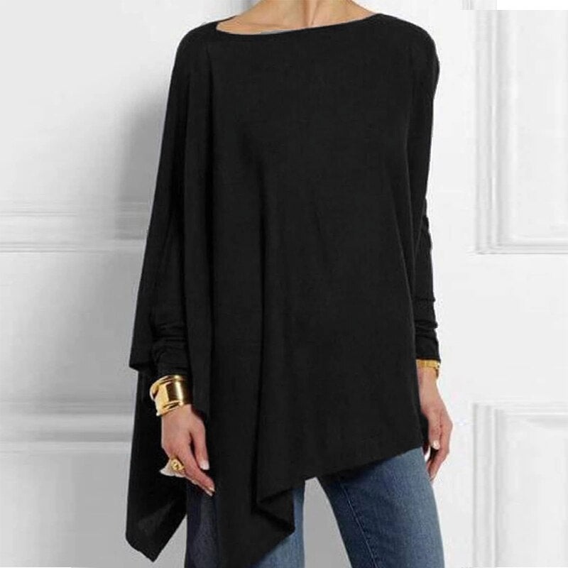 W&W Mode | Bequem Herbst O-Ausschnitt Langarm Top für Frauen