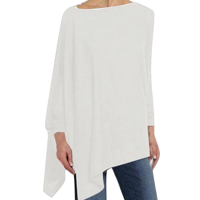 W&W Mode | Bequem Herbst O-Ausschnitt Langarm Top für Frauen