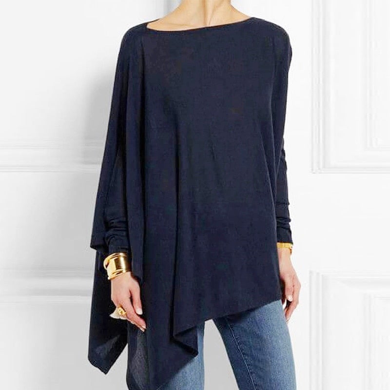W&W Mode | Bequem Herbst O-Ausschnitt Langarm Top für Frauen
