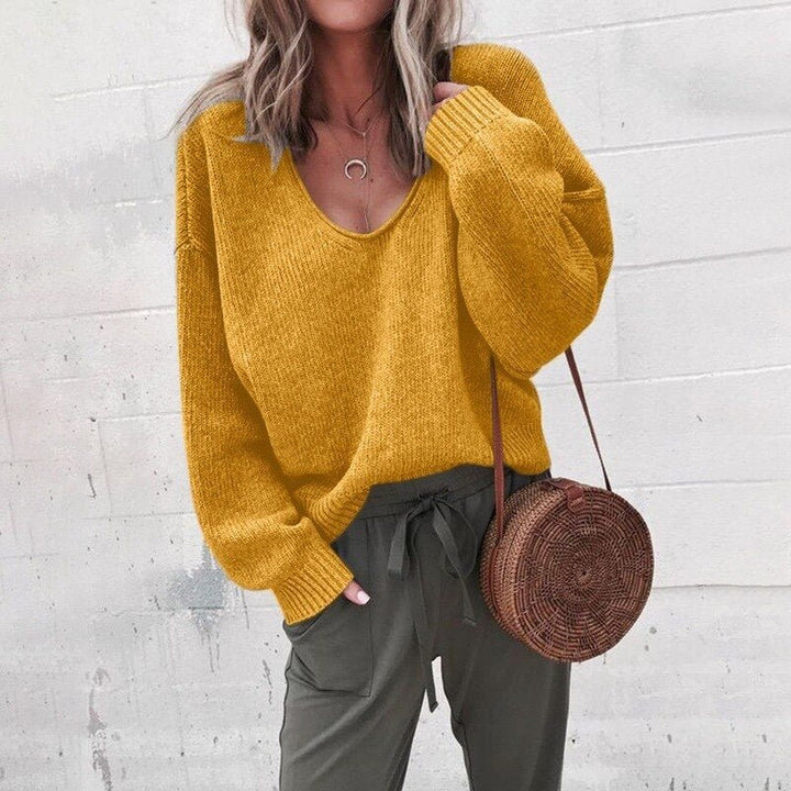 W&W Mode | Elegante Bequeme V-Ausschnitt Pullover Für Frauen