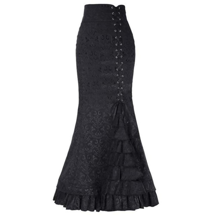 W&W Mode | Damen Mermaid Lange Rüsche Schlank Fit Fishtail Schnürrock