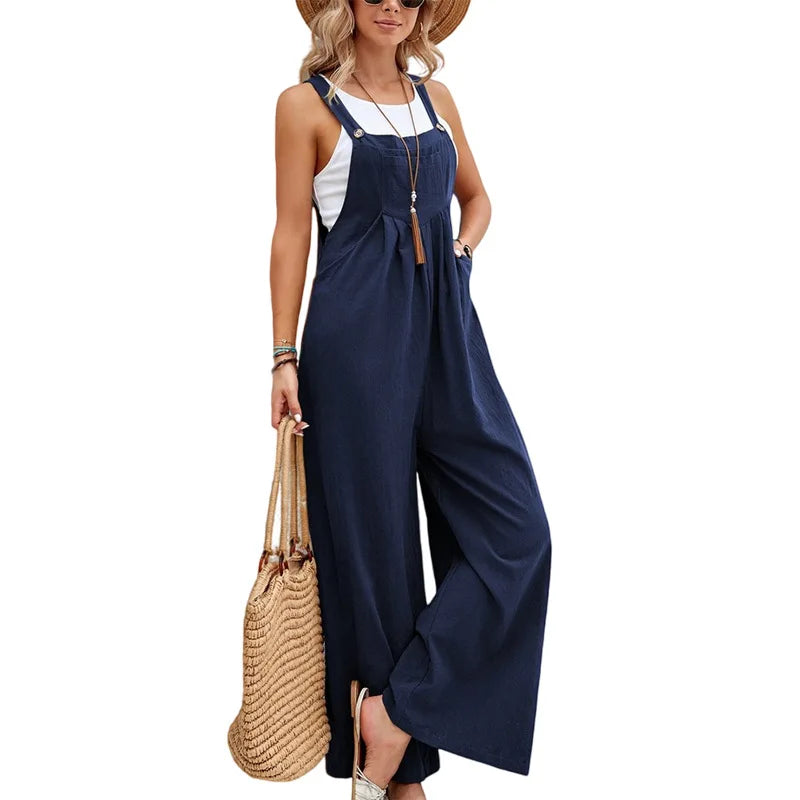 W&W Mode | Ärmellose Latzhose Lässig Jumpsuit