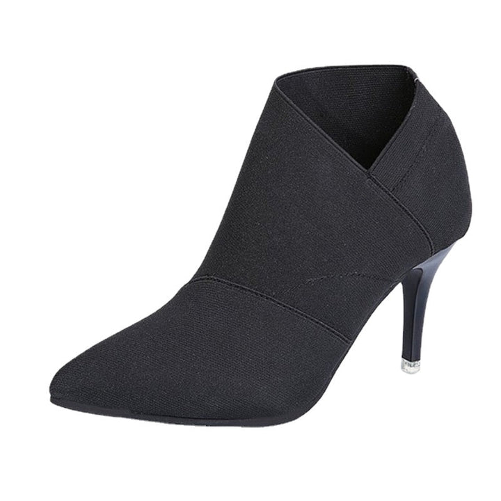 W&W Mode | Damenschuhe für Jugendliche Höhe 8,5 cm Absatz Material Stiefel